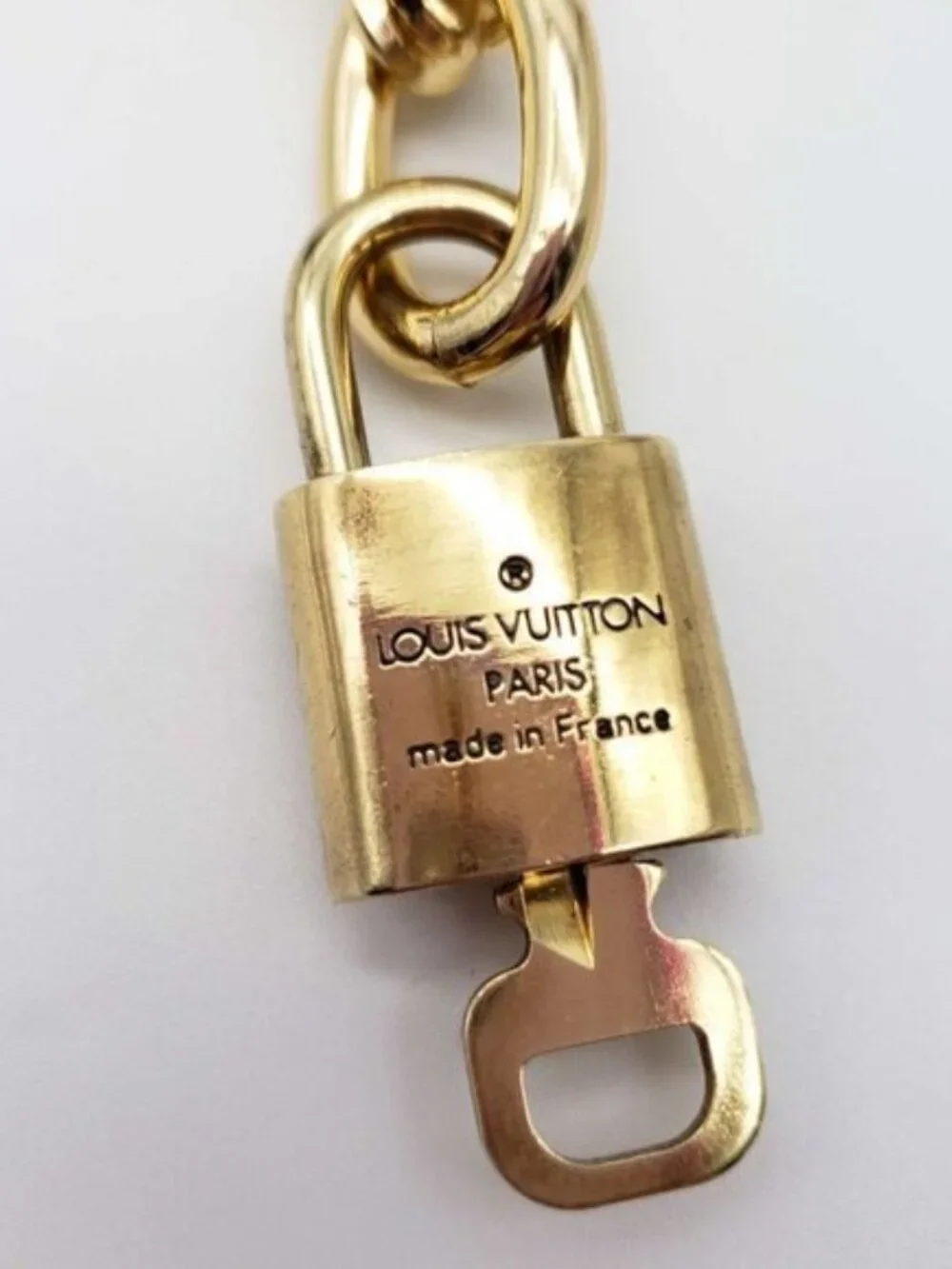 Gold-Plated Necklace with Authentic Louis Vuitton Padlock